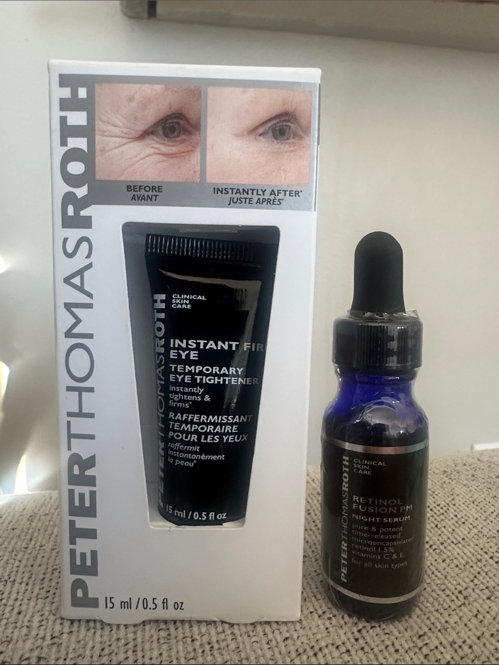 Peter Thomas Roth bundle Eye Tightener & Retinol Fusion Night Serum